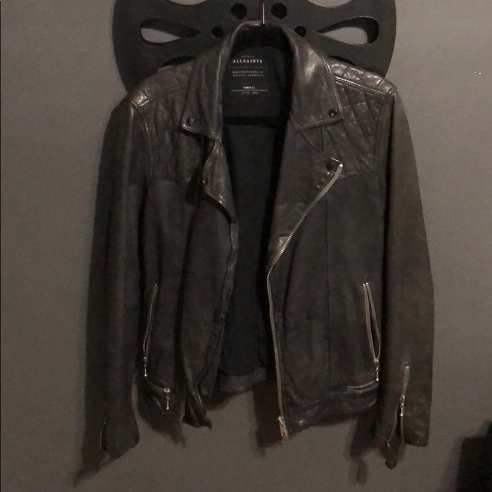 All Saints calf skin leather jacket.
